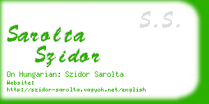 sarolta szidor business card